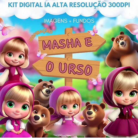 Kit Digital Masha e o Urso - MK