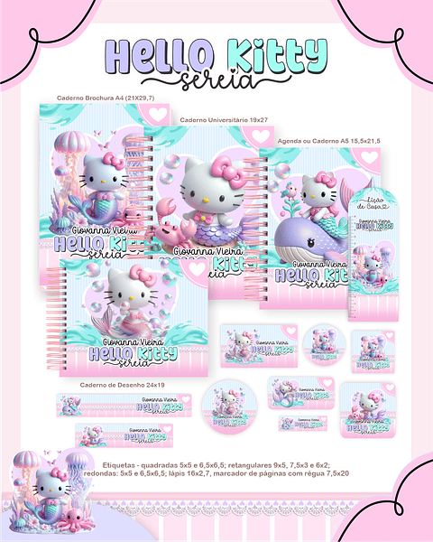 Arquivo Escolar Hello Kitty- Pamella