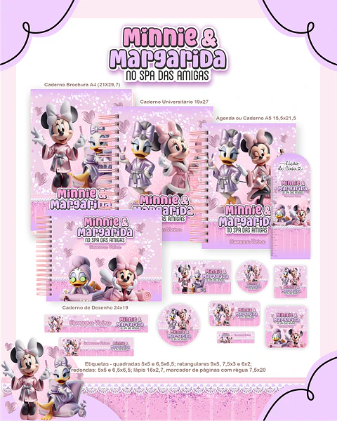 Arquivo Escolar Minnie e Margarida - Pamella