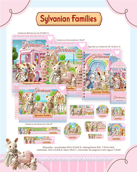 Arquivo Escolar Sylvanian Families - Pamella