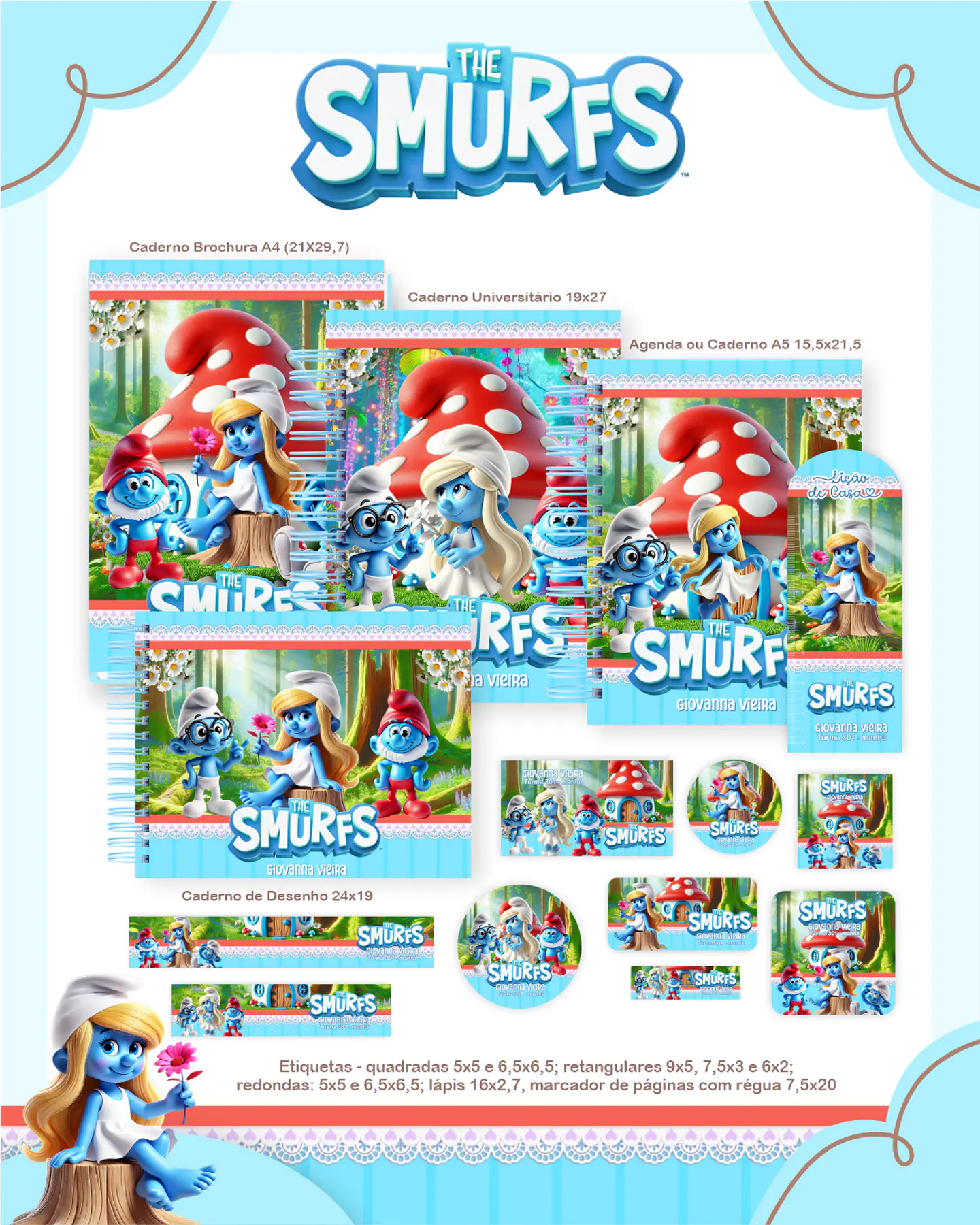 Arquivo Escolar Smurfs - Pamella 1