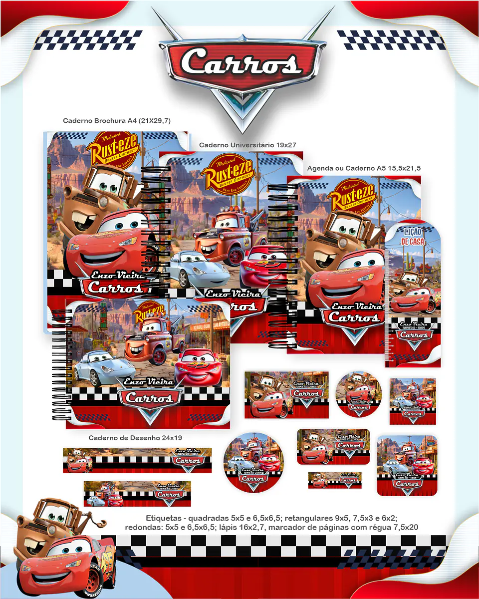 Arquivo Escolar Carros Disney - Pamella 1