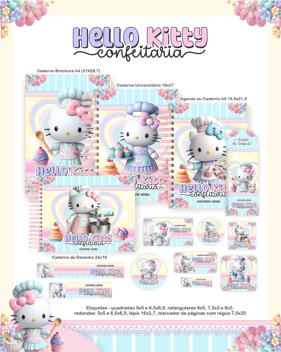 Arquivo Escolar Hello Kitty Confeitaria - Pamella 1