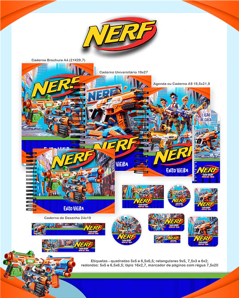 Arquivo Escolar Nerf - Pamella