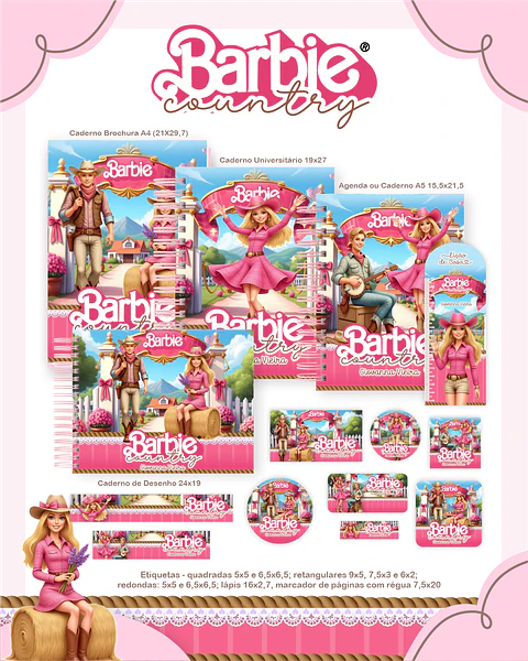 Arquivo Escolar Barbie Country - Pamella