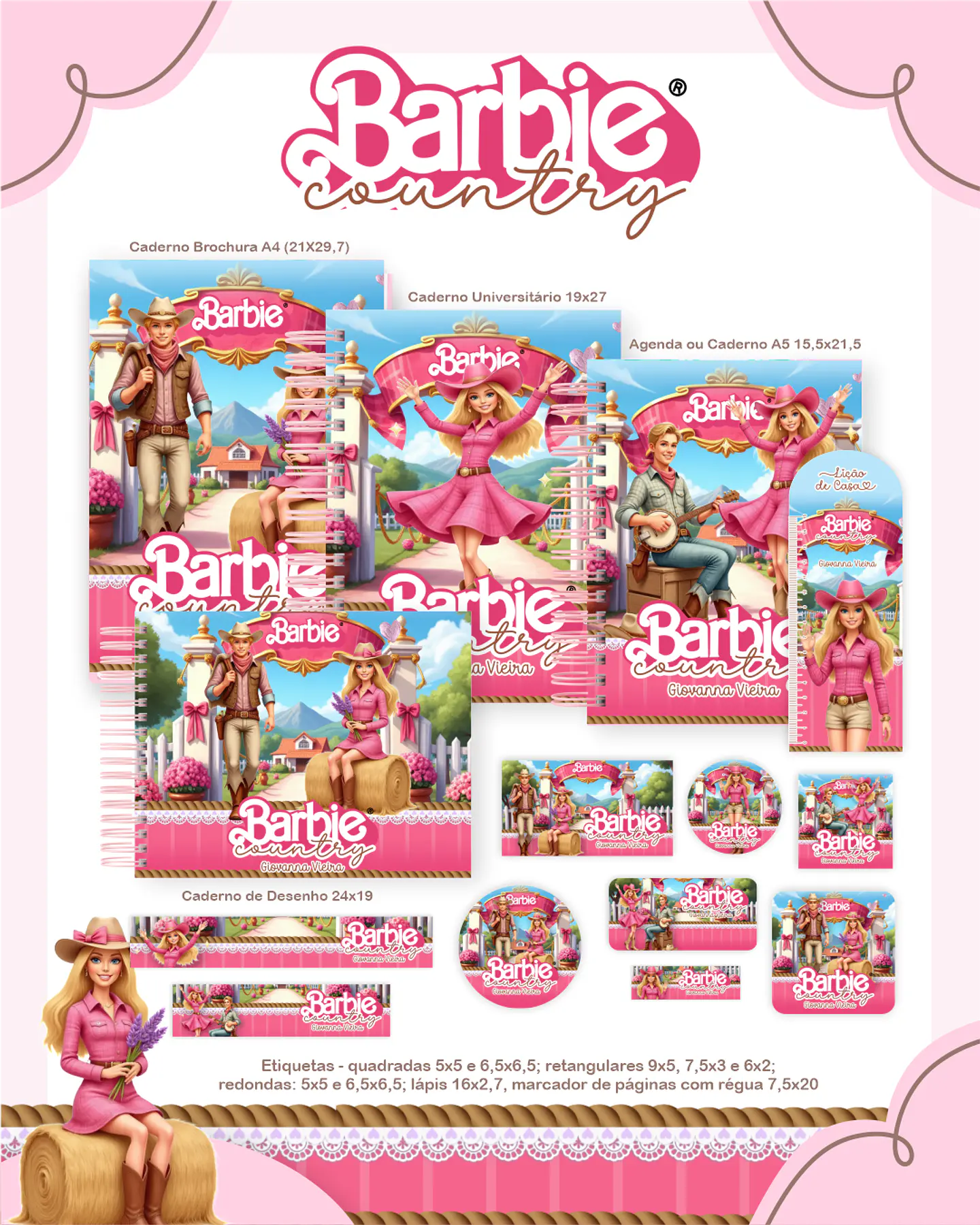 Arquivo Escolar Barbie Country - Pamella 1