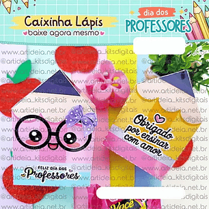 Arquivo Caixinha Lápis Professores - Art Ideia