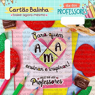 Arquivo Cartão Balinha Caramelo Professores - Art Ideia