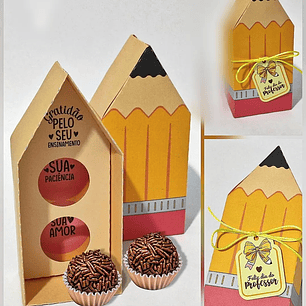 Arquivo Caixa Lápis Brigadeiro Professor - Criar Bv