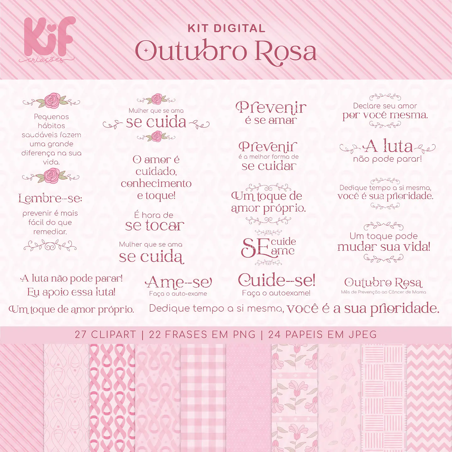 Kit Digital Outubro Rosa - KIF 1