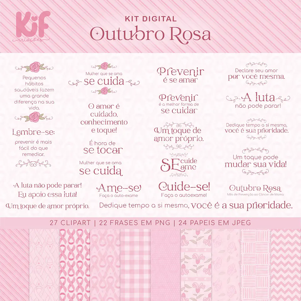 Kit Digital Outubro Rosa - KIF 1