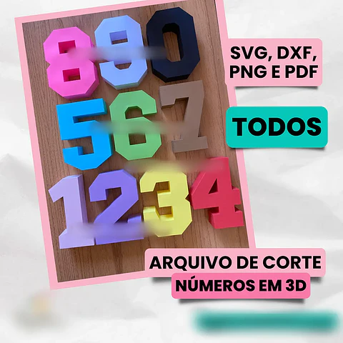 Arquivo de Corte Todos os Números 3D - Dicas de Papaleria