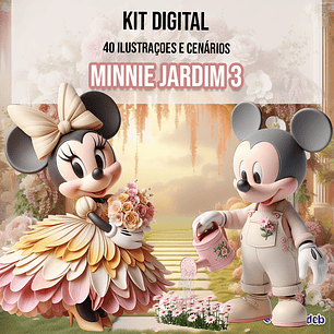 Kit Digital Menina Jardim 3 - Ilustradeb