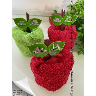 Arquivo Aplique Maça Toalha Professores - Crisolart