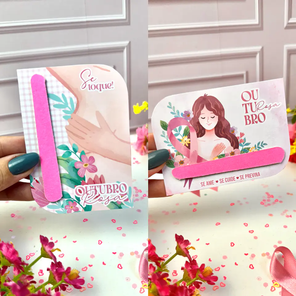 Arquivo Outubro Rosa Card Mini Lixa de Unha - Madi 1