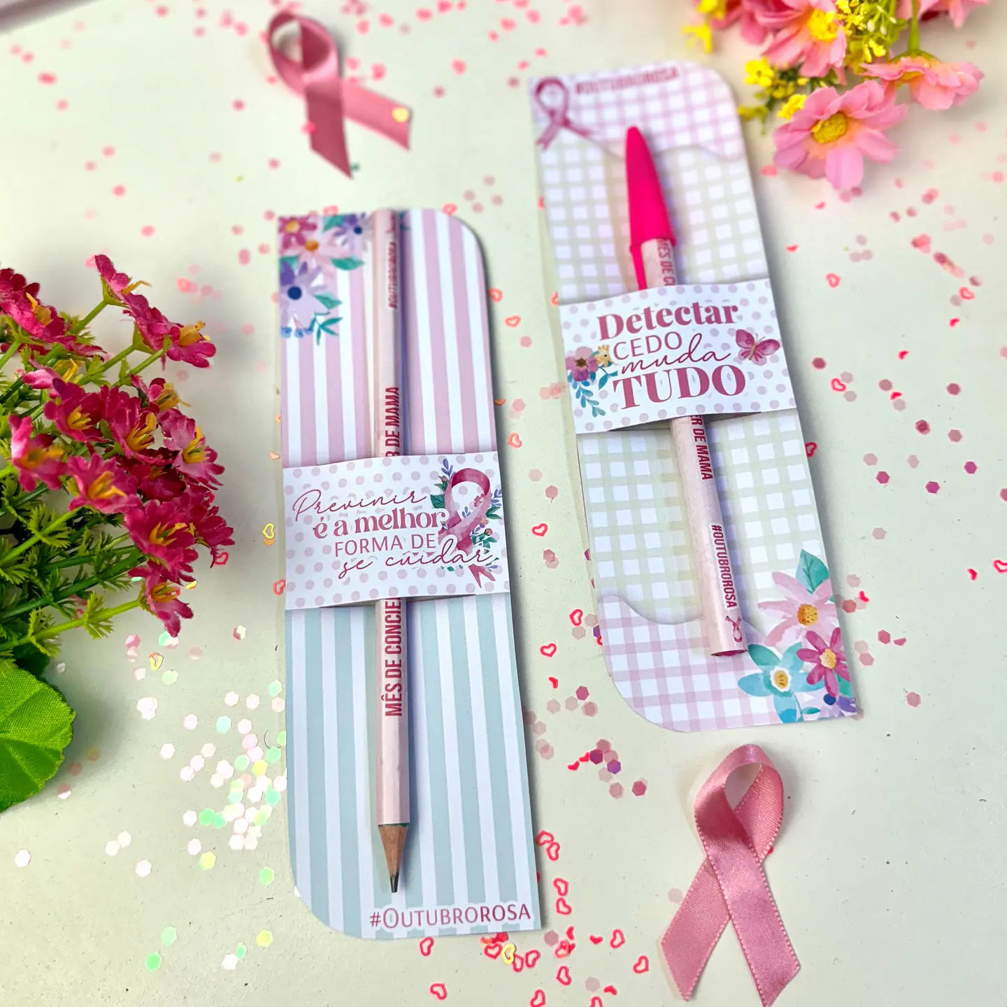 Arquivo Outubro Rosa Card para Caneta ou Lápis - Madi 1