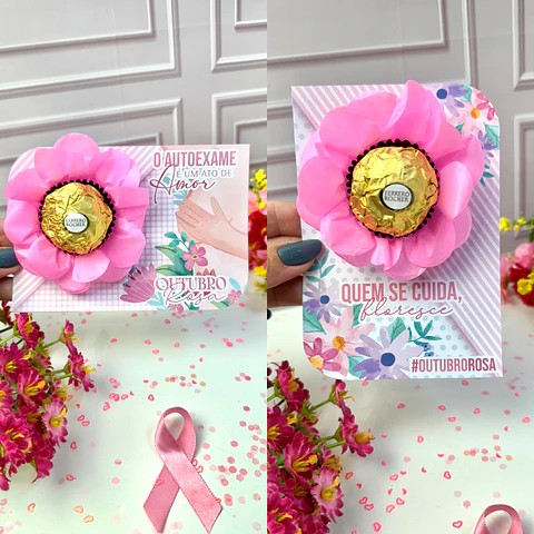 Arquivo Outubro Rosa Card Flor Ferrero Rocher - Madi