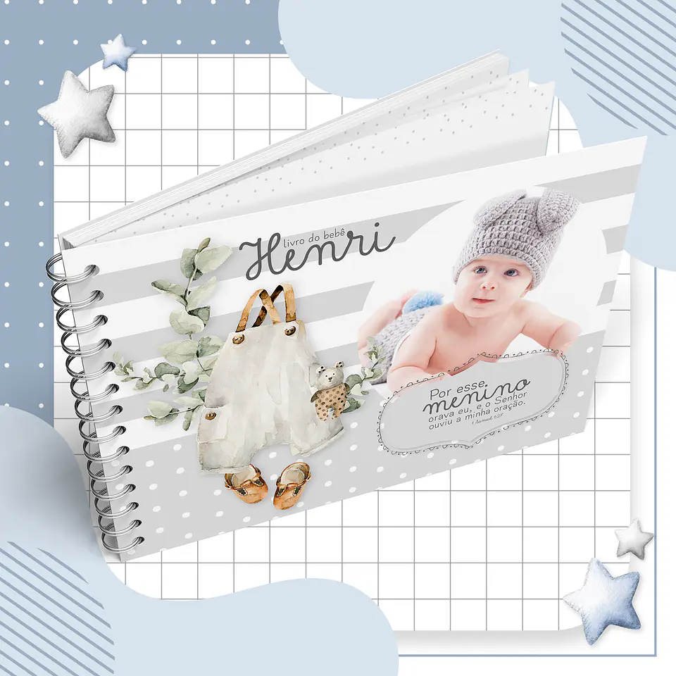 Arquivo Encadernação Baby Por esse Menino Orava eu - papel amado 2