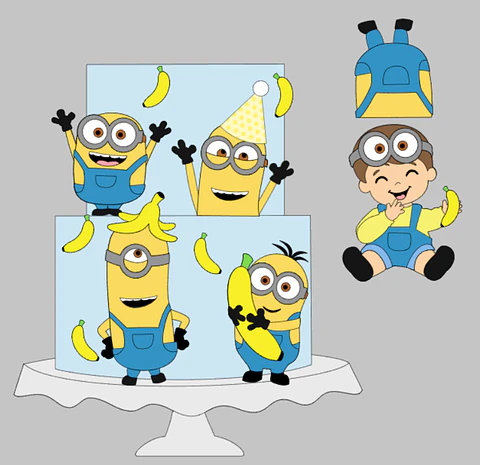 Arquivo Topo de Bolo Bebê Minnions