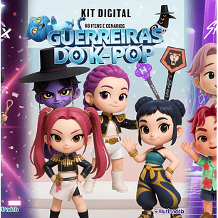 Kit Digital Guerreiras do Kpop - Ilustradeb