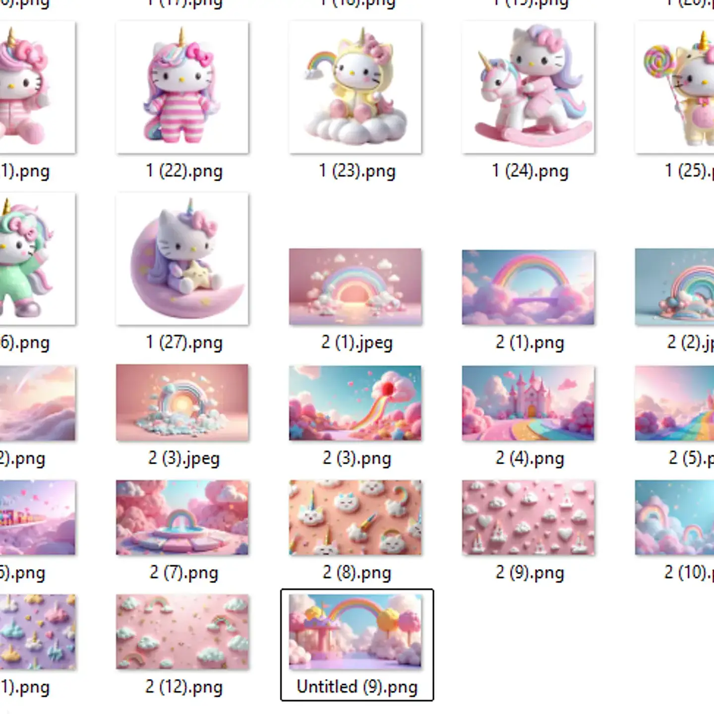 Kit Digital Hello Kitty Unicórnio - Ilustradeb 2