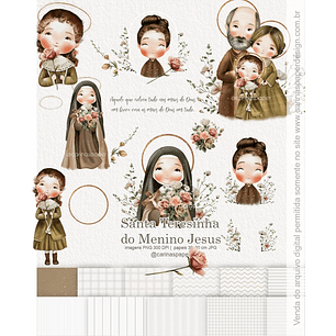 Kit Digital Ilustrações Santa Teresinha 3 - Carinas Paper