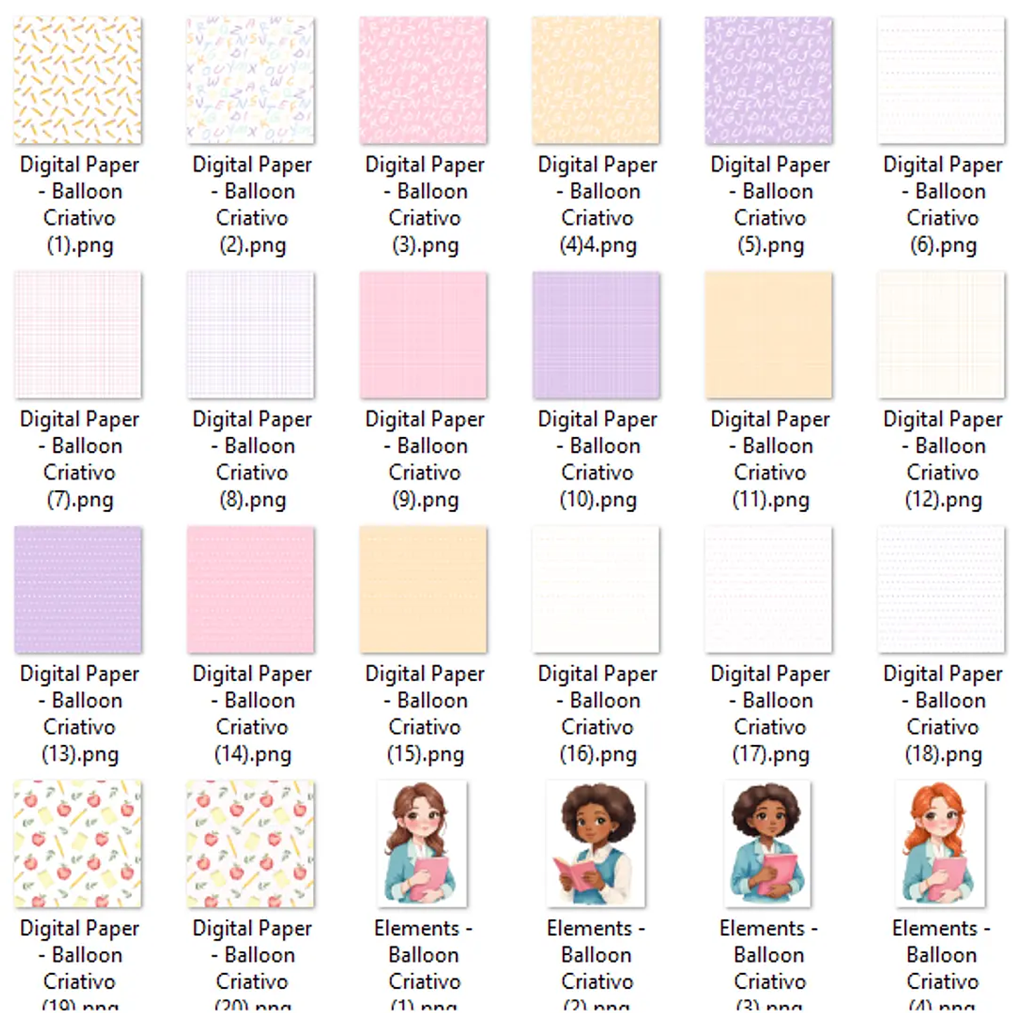 Kit Digital Querida Professora - Balloon 2