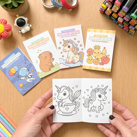 Arquivo Dia das Crianças Mini Livrinho de Colorir - Tudo Pra Papelaria