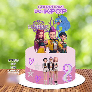 Arquivo Topo de Bolo Guerreiras do K-pop 01 - Doce Topos