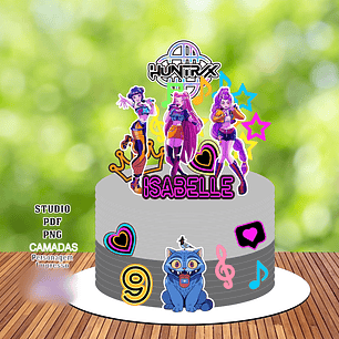 Arquivo Topo de Bolo Guerreiras do K-pop 02 - Doce Topos