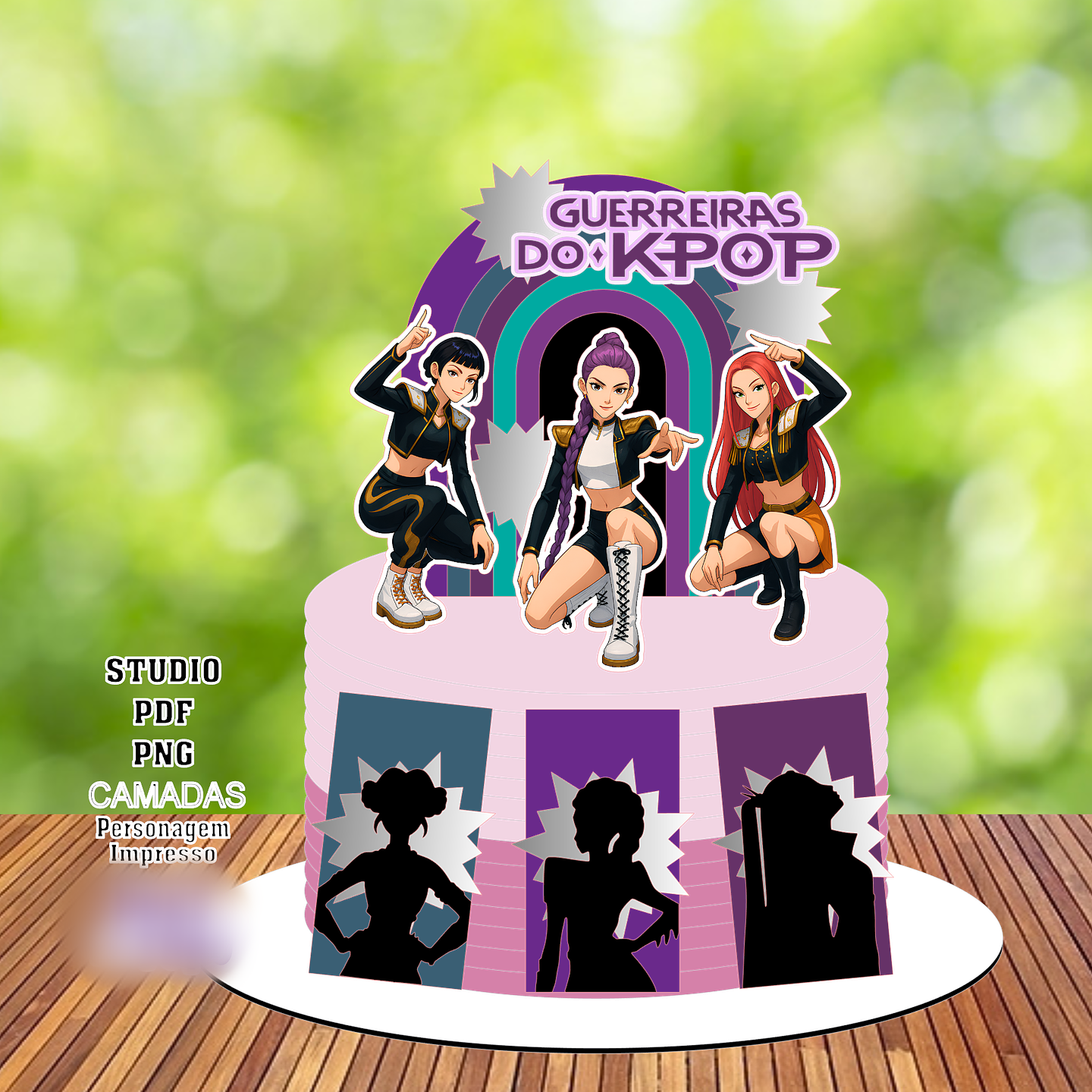 Arquivo Topo de Bolo Guerreiras do K-pop 03 - Doce Topos 1