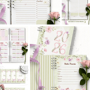 Combo Agendas 2026 e Perm Floral Rosa - Bicho Papel
