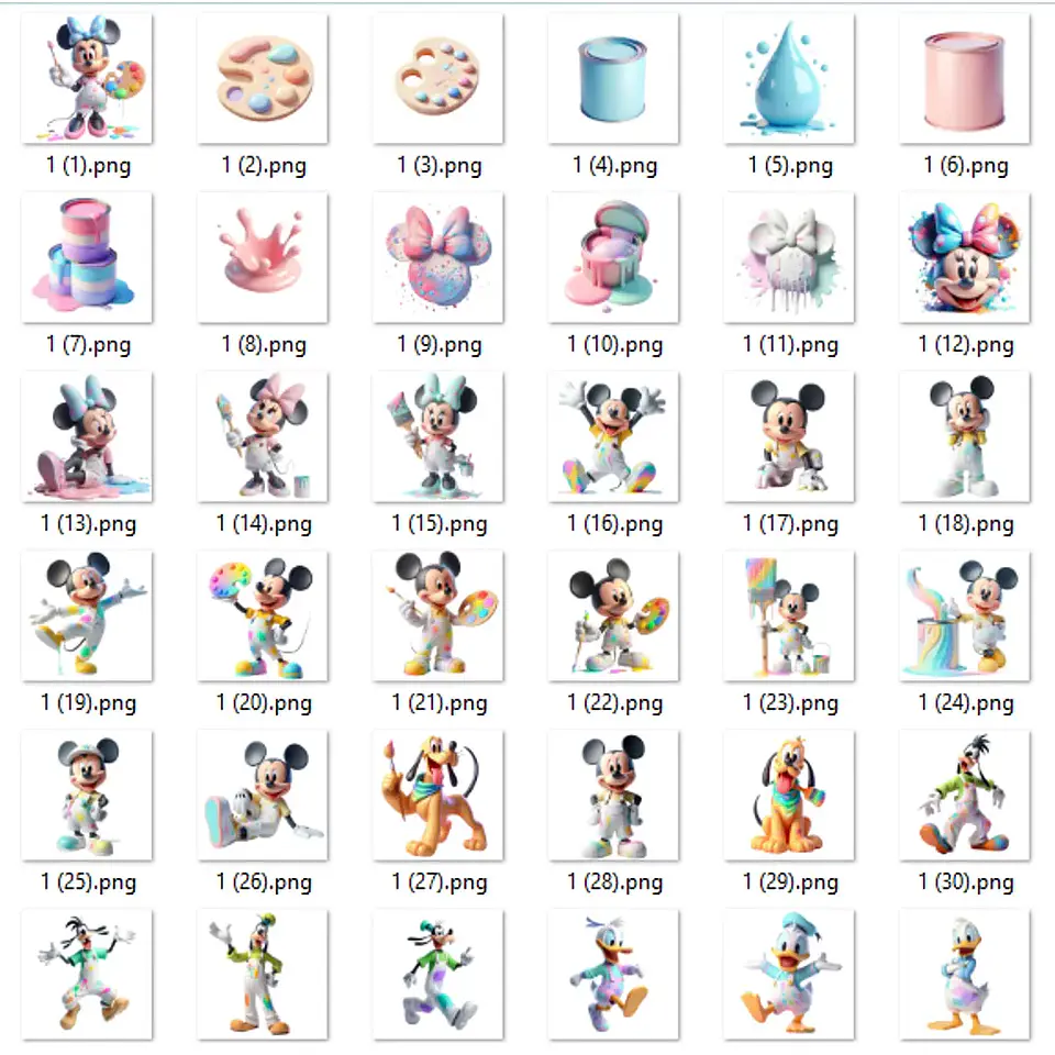 Kit Digital Mickey e Minnie Pintores Candy - Ilustradeb 2