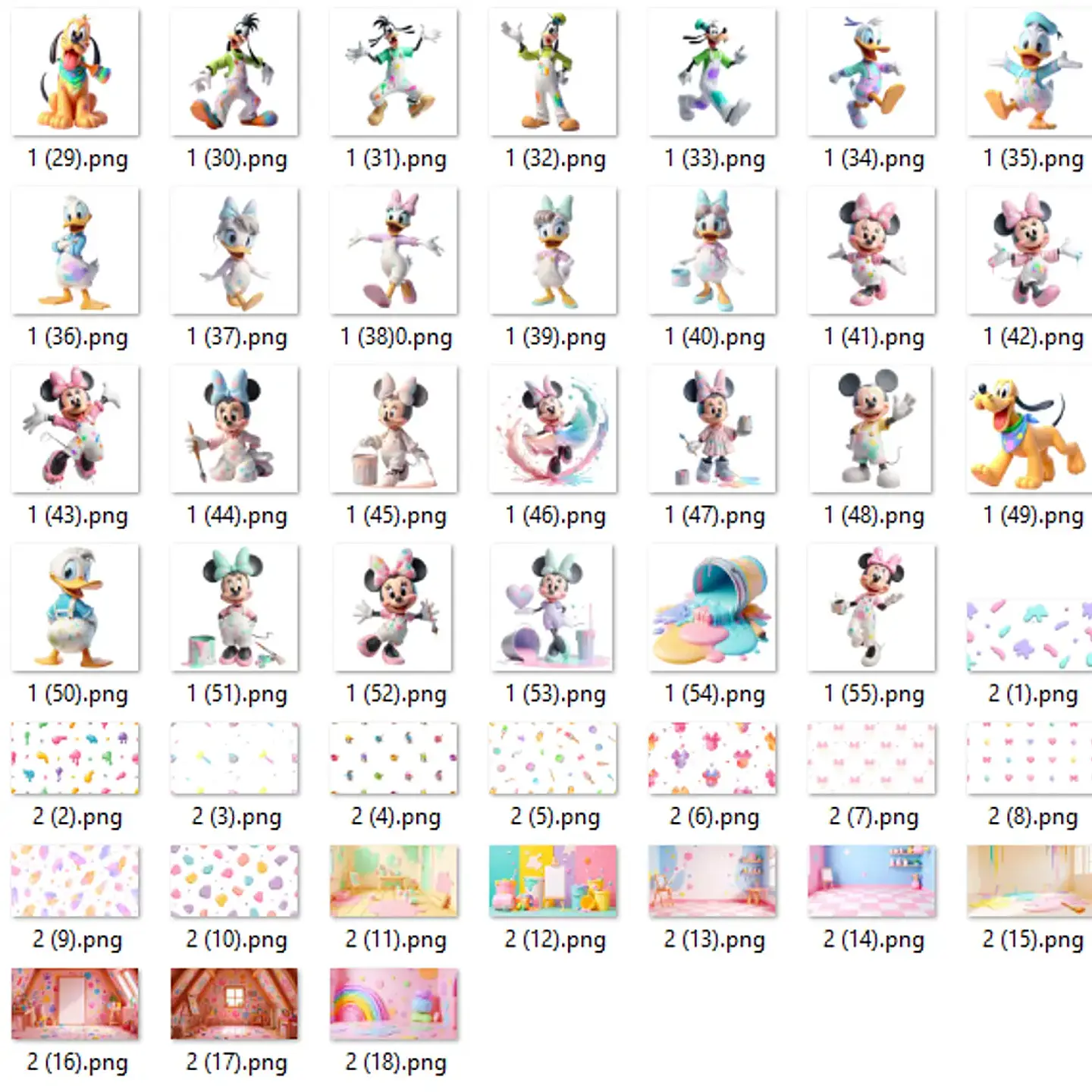 Kit Digital Mickey e Minnie Pintores Candy - Ilustradeb 3