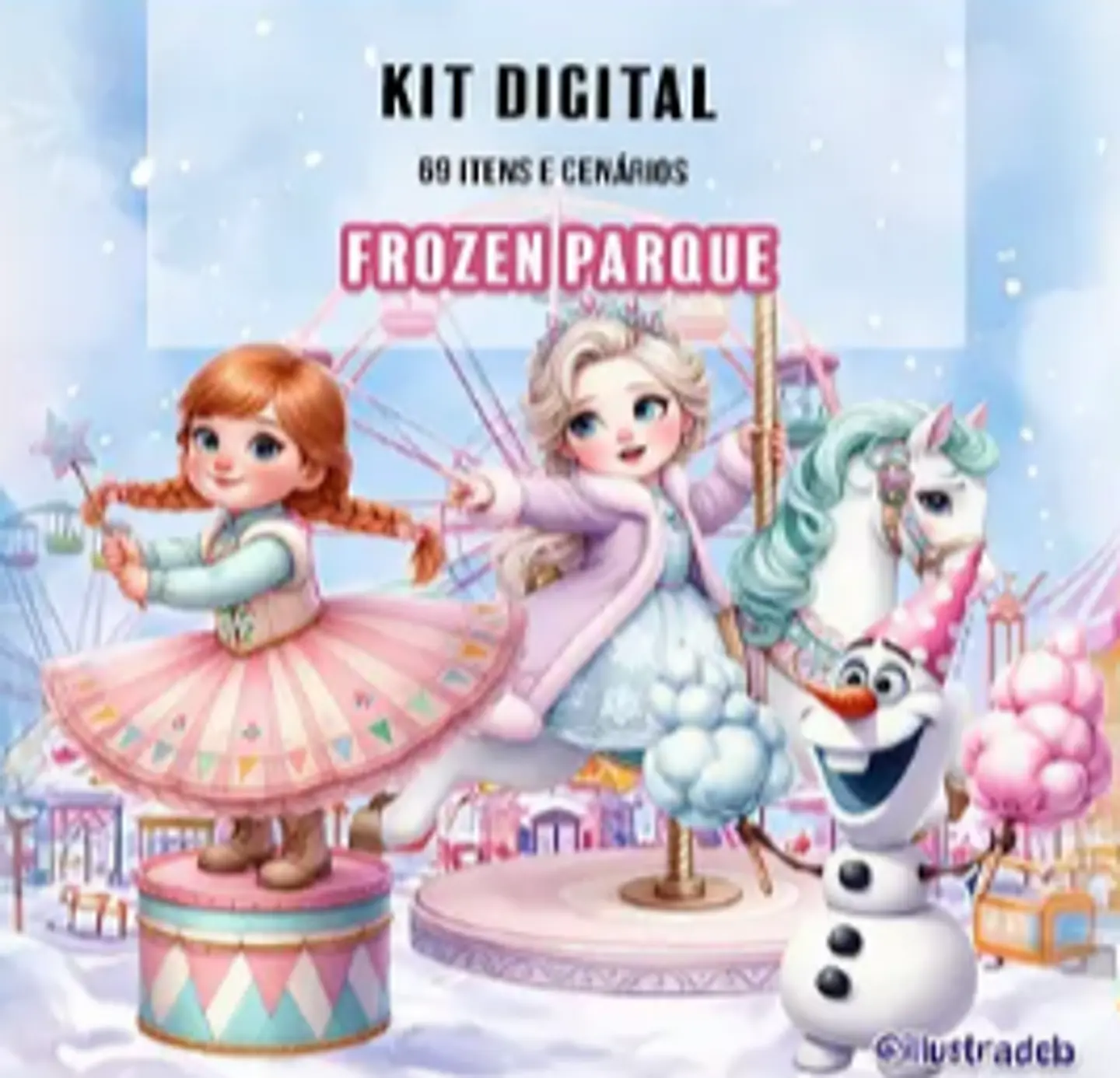 Kit Digital Frozen Parque - Ilustradeb 1