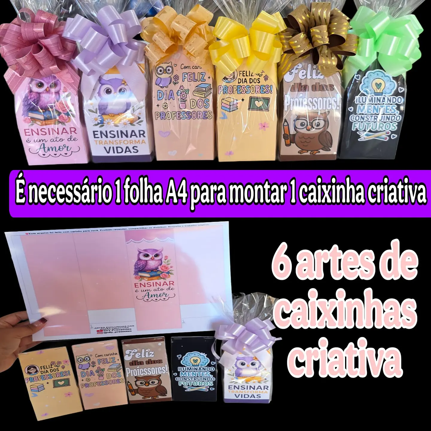 Arquivo Combo 6 Artes de Caixinhas Criativa Professores - Diy Presentes 1