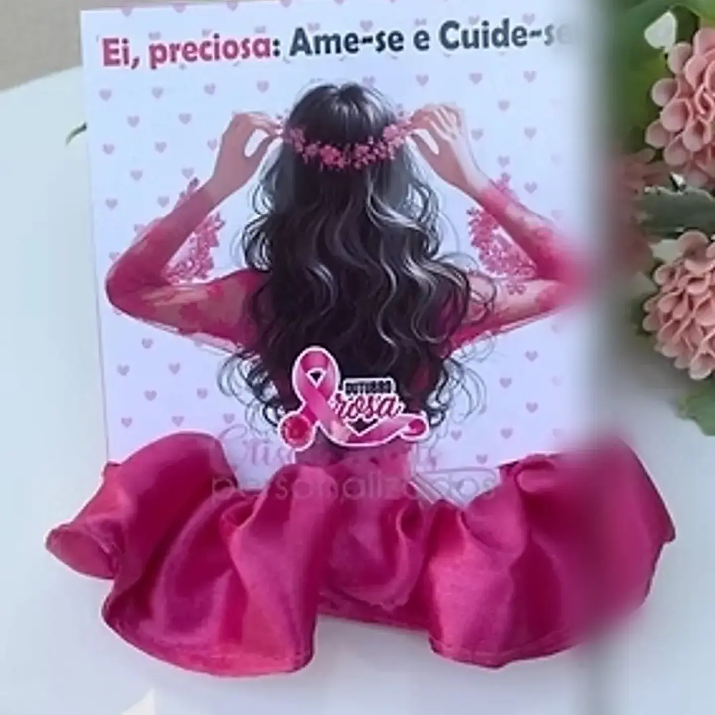 Arquivo Outubro Rosa Card Xuxinha Vestido - Crisolartes 1