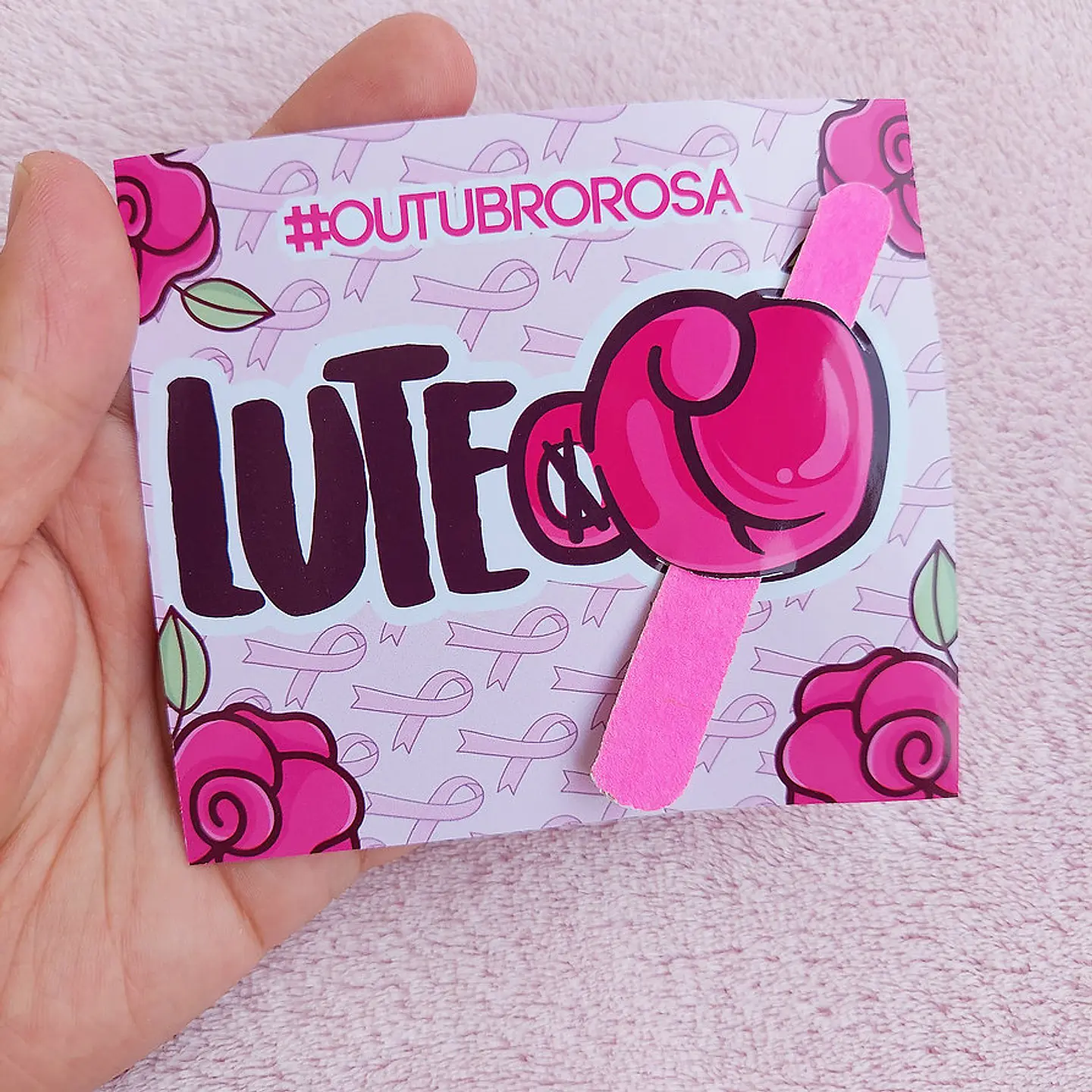 Arquivo Outubro Rosa Card Mini Lixa - Dhama dos Papéis 1