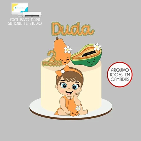 Arquivo Topo de Bolo Menina Mamão