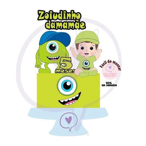 Arquivo Topo de Bolo Monstros Sa Baby