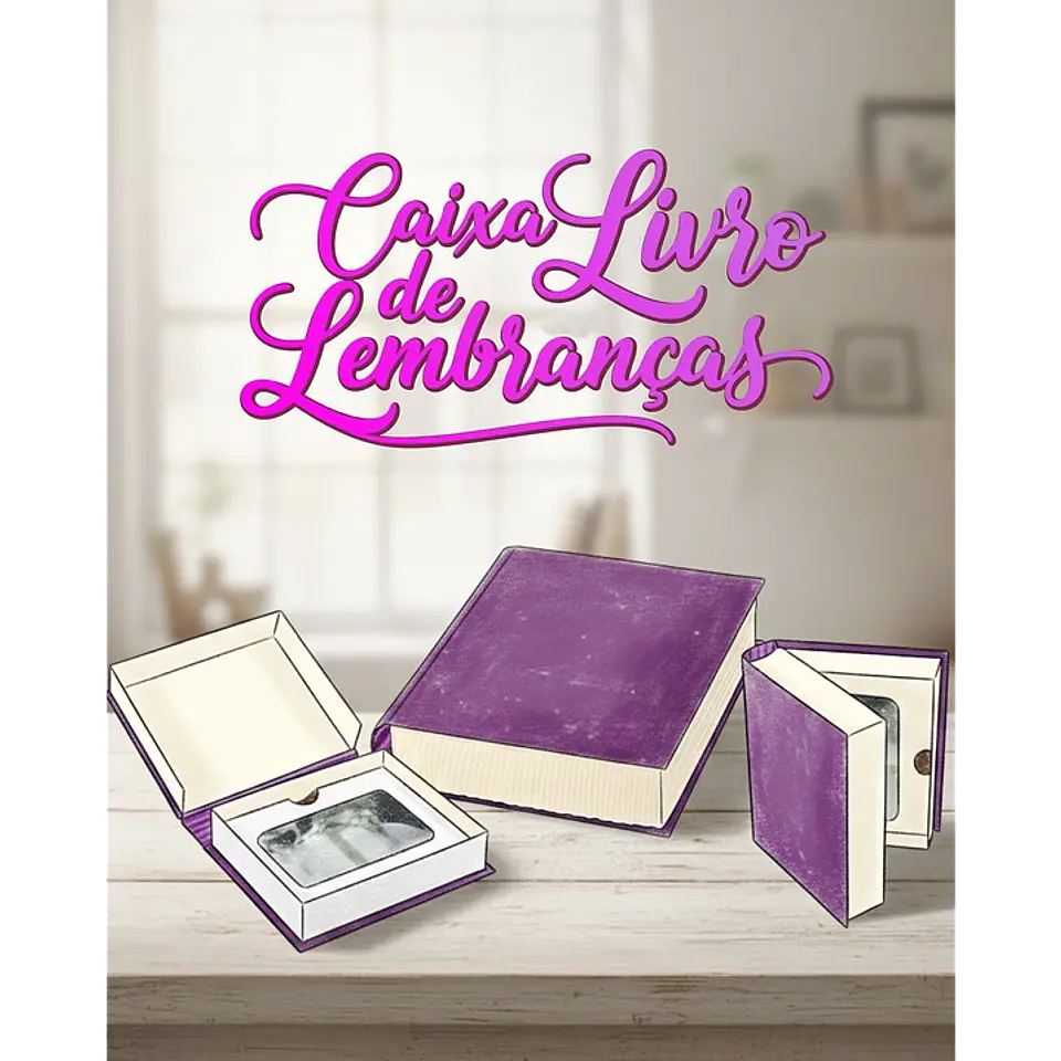 Arquivo de Corte Caixa Livro de Lembranças - Criar Bv 1