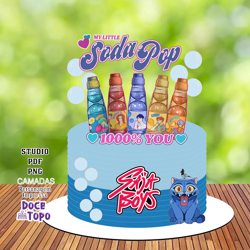 Arquivo Topo de Bolo Guerreiras do Kpop Saja Boys 1