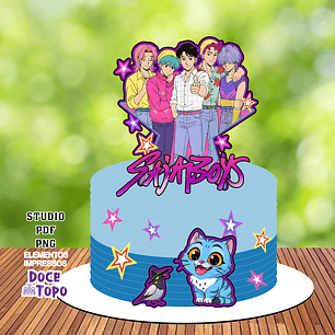 Arquivo Topo de Bolo Guerreiras do Kpop Saja Boys