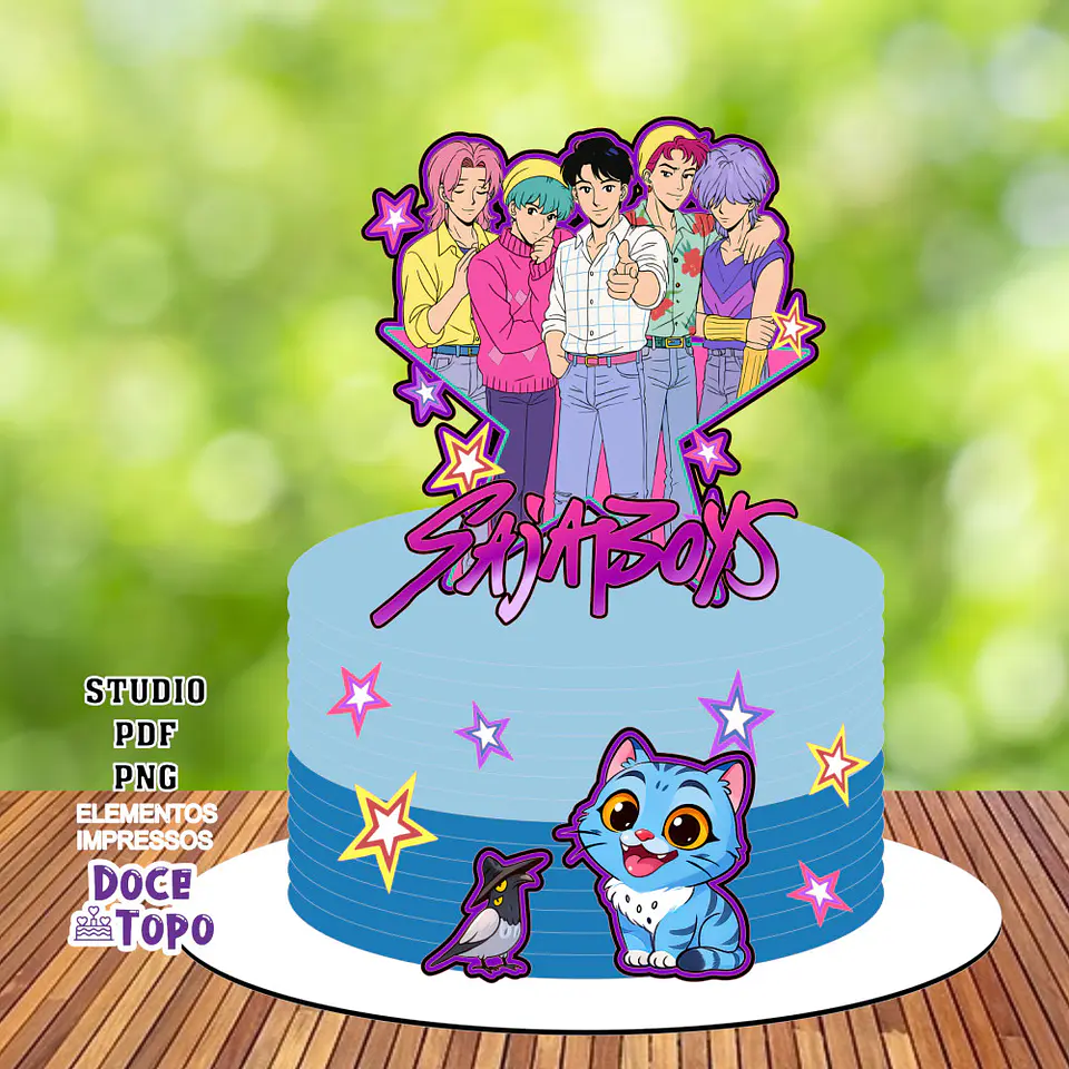 Arquivo Topo de Bolo Guerreiras do Kpop Saja Boys 1