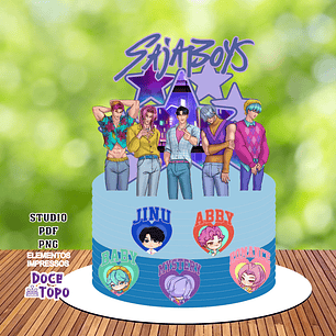 Arquivo Topo de Bolo Guerreiras do Kpop Saja Boys