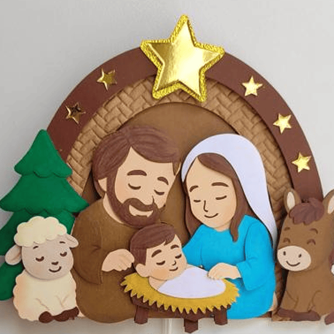 Arquivo Topo de Bolo Natal Cristão 1