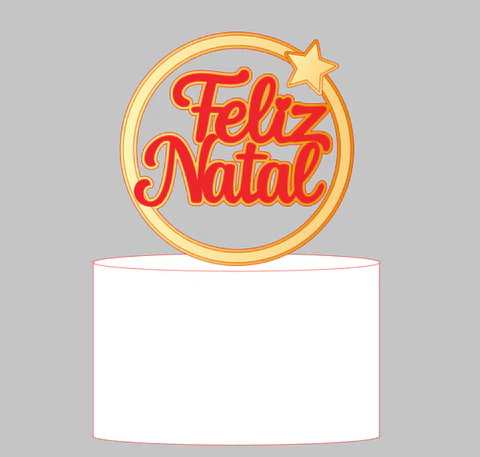 Arquivo Topo de Bolo Circular Feliz natal