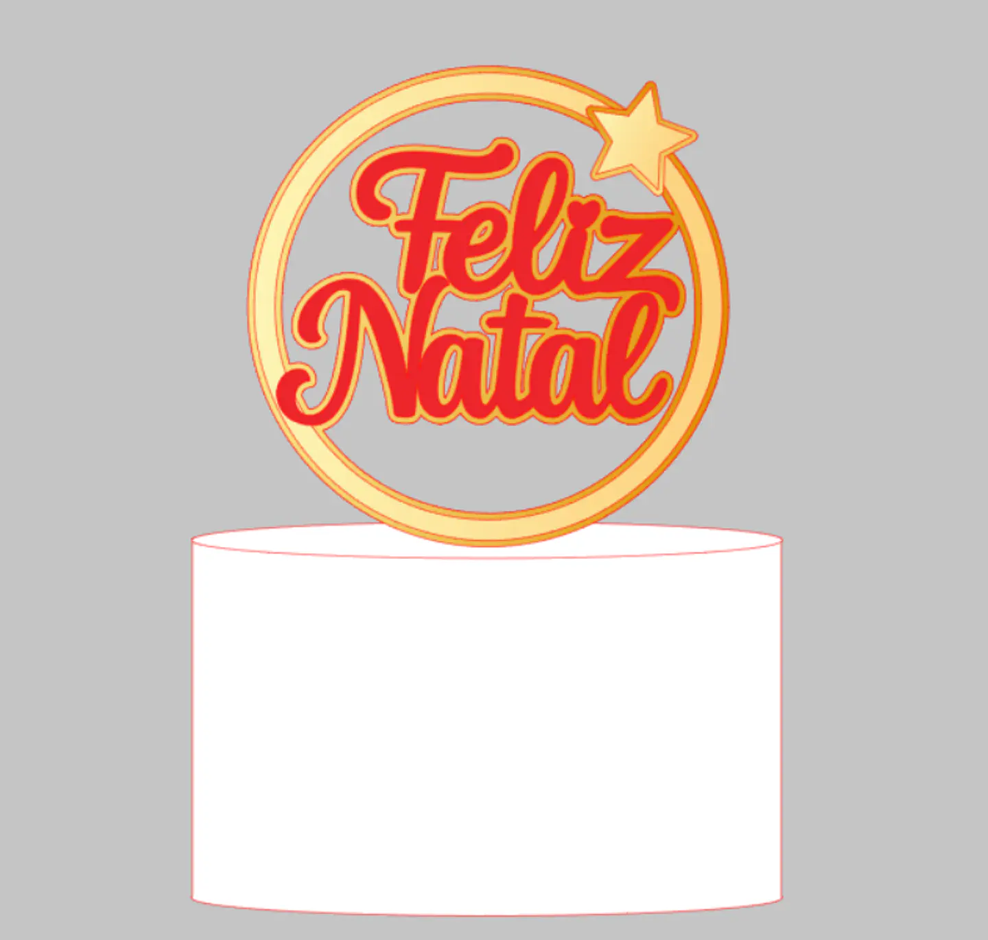 Arquivo Topo de Bolo Circular Feliz natal 1