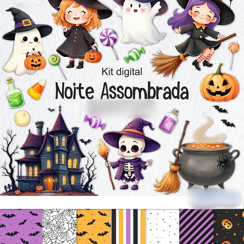 Kit Digital Halloween Noite Assombrada - Balloon Criativo 1