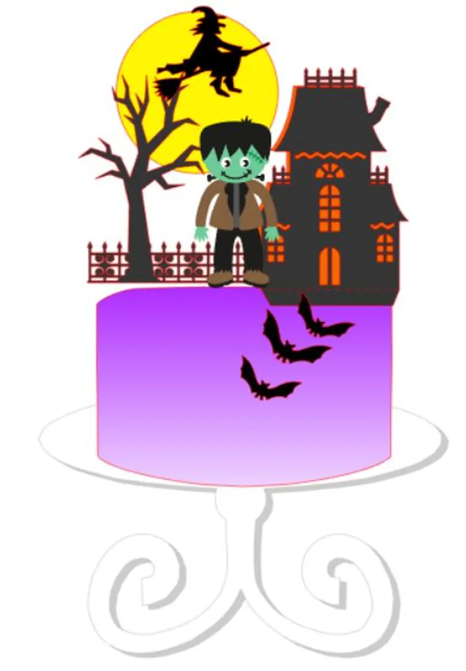 Arquivo Topo de Bolo Halloween Frankenstein - EM CAMADAS 1